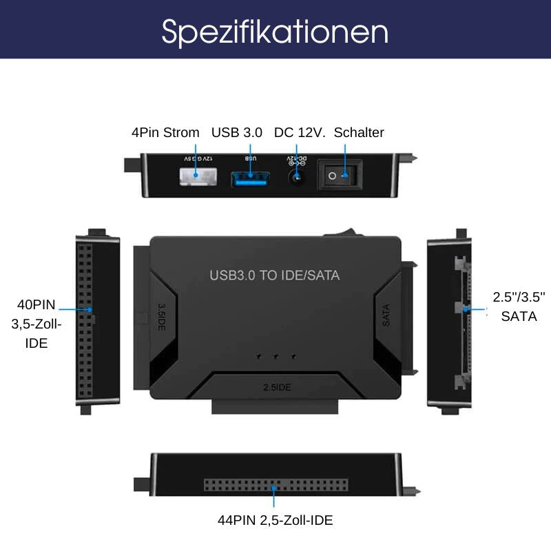 USB 3.0 zu IDE/SATA Festplattenadapter